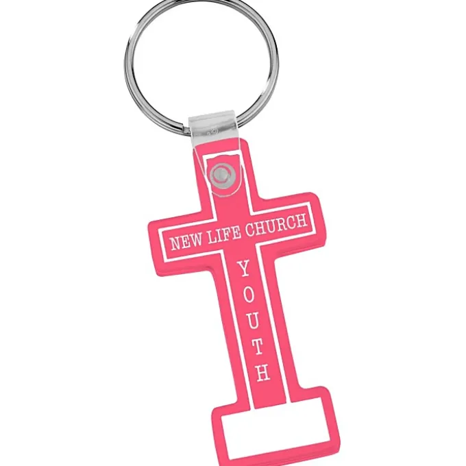 Block Cross Soft Keychain - Translcuent