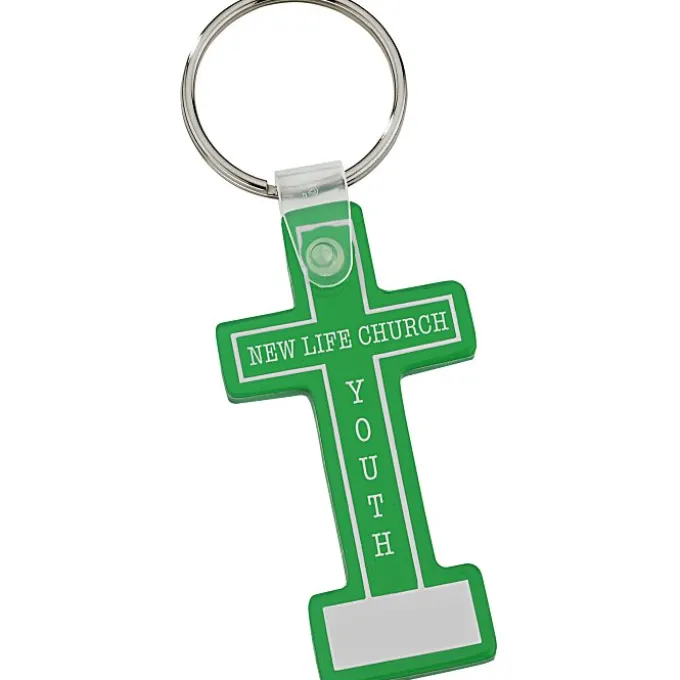 Block Cross Soft Keychain - Translcuent