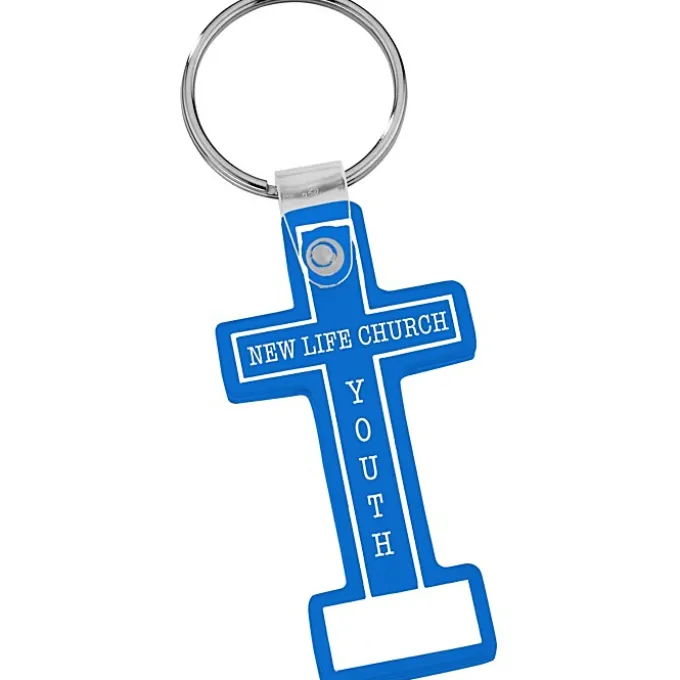 Block Cross Soft Keychain - Translcuent