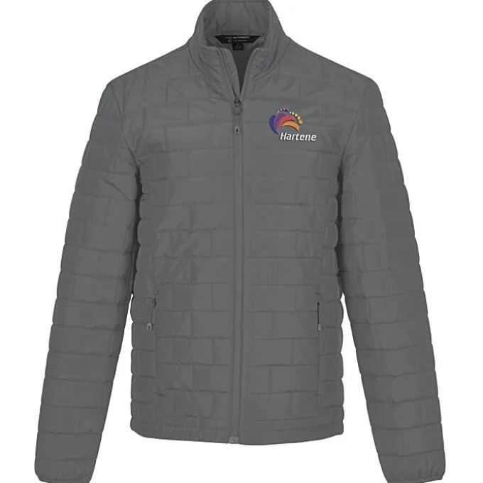 Block Patterned Puffer Jacket - Men's