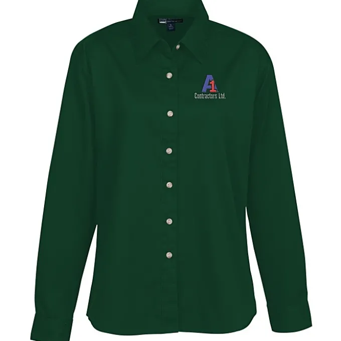 Blue Generation LS Stain-Resistant Twill Shirt - Ladies'