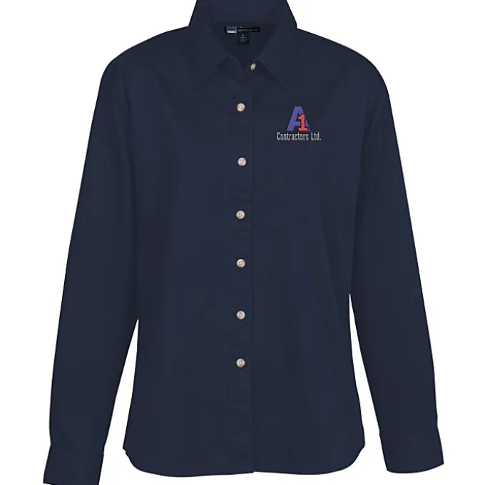 Blue Generation LS Stain-Resistant Twill Shirt - Ladies'