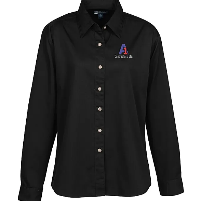 Blue Generation LS Stain-Resistant Twill Shirt - Ladies'