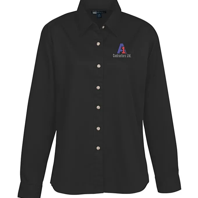 Blue Generation LS Stain-Resistant Twill Shirt - Ladies'