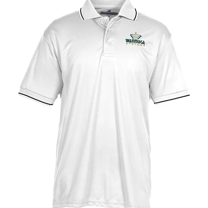 BLU-X-DRI Stain Release Performance Tipped Polo - Men's