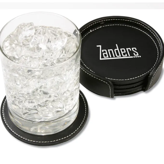 Bonded Leather Coaster Set