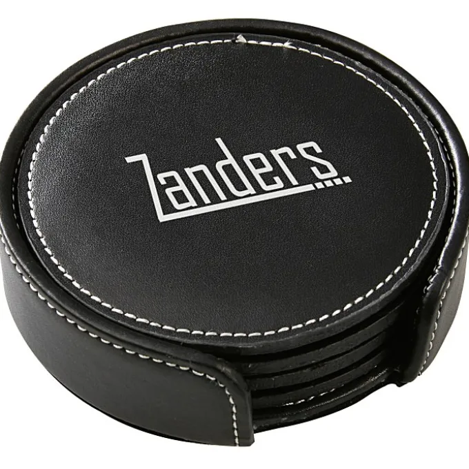 Bonded Leather Coaster Set