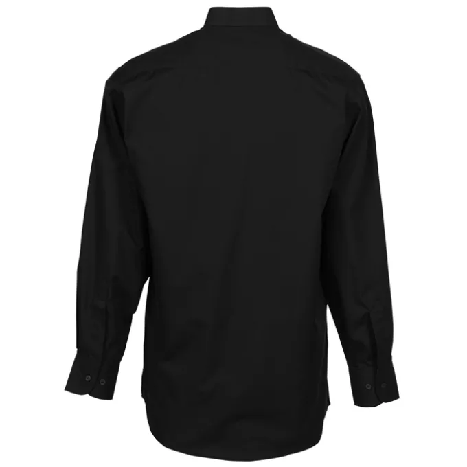 Broadcloth Banded Collar Shirt - Men's