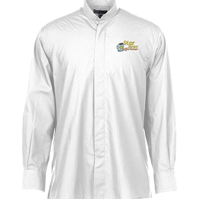 Broadcloth Banded Collar Shirt - Men's