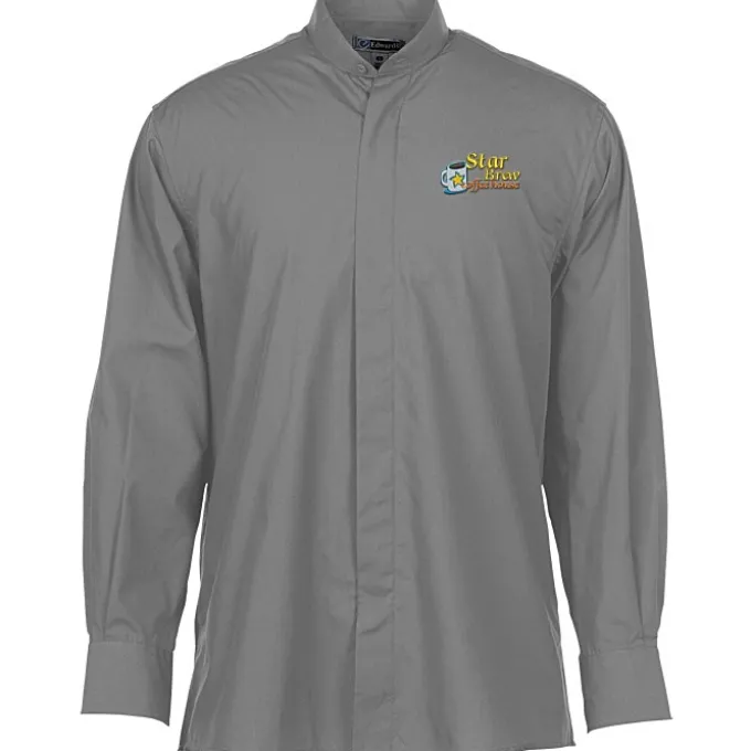 Broadcloth Banded Collar Shirt - Men's