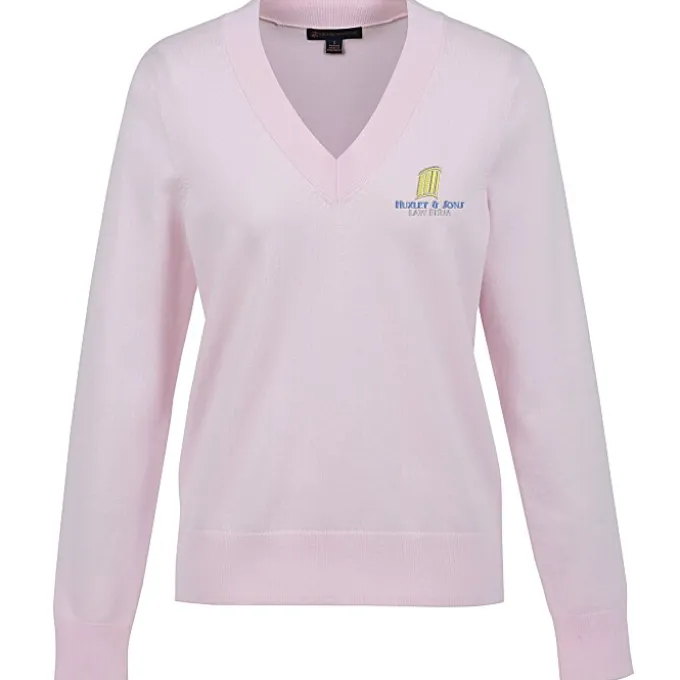 Brooks Brothers Cotton Blend V-Neck Sweater - Ladies'