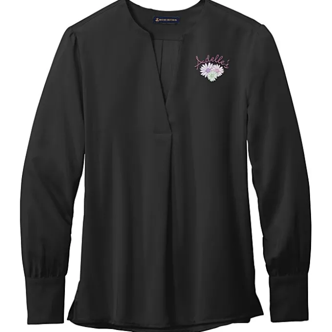 Brooks Brothers Open Neck Satin Blouse - Ladies'