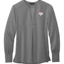 Brooks Brothers Open Neck Satin Blouse - Ladies'