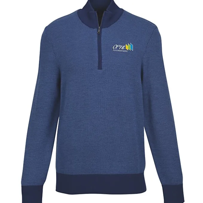 Brooks Brothers Washable Merino Birdseye 1/4-Zip Sweater