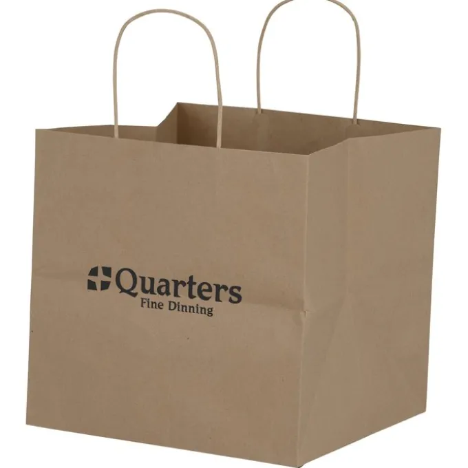 Brown Kraft Wide Gusset Paper Bag - 10 inches x 10-1/4 inches