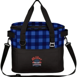 Buffalo Plaid Cooler Bag - Embroidered
