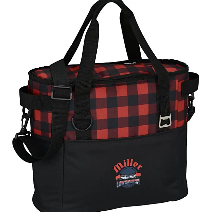 Buffalo Plaid Cooler Bag - Embroidered