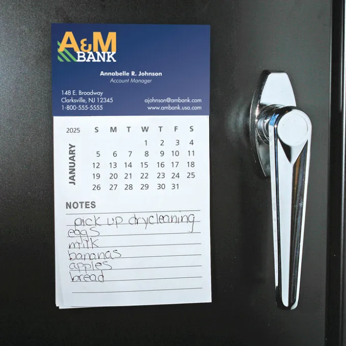 Business Card Magnet with Calendar and Notepad
