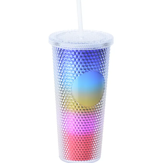Bux Tumbler with Straw - 24 oz. - Metallic - Rainbow