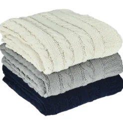 Cable Knit Chenille Blanket