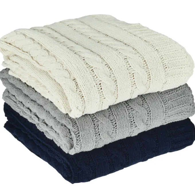Cable Knit Chenille Blanket