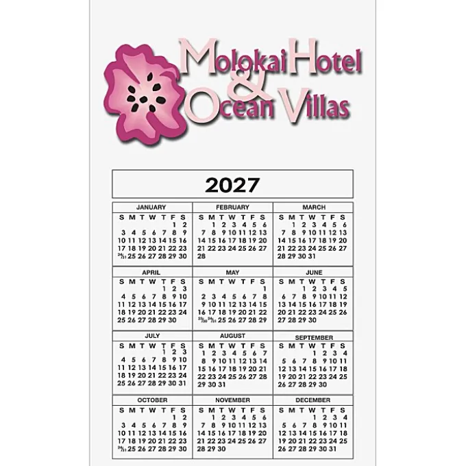 Calendar Magnet - Medium - White