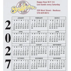 Calendar Magnet - Small - White