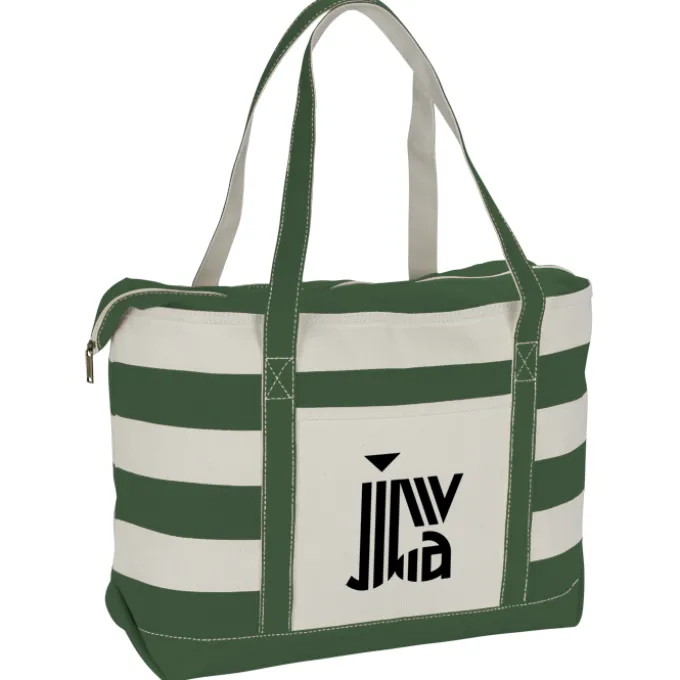 Canvas Nautical 18-oz Zip Top Tote - 14 inches x 24 inches - 24 hr