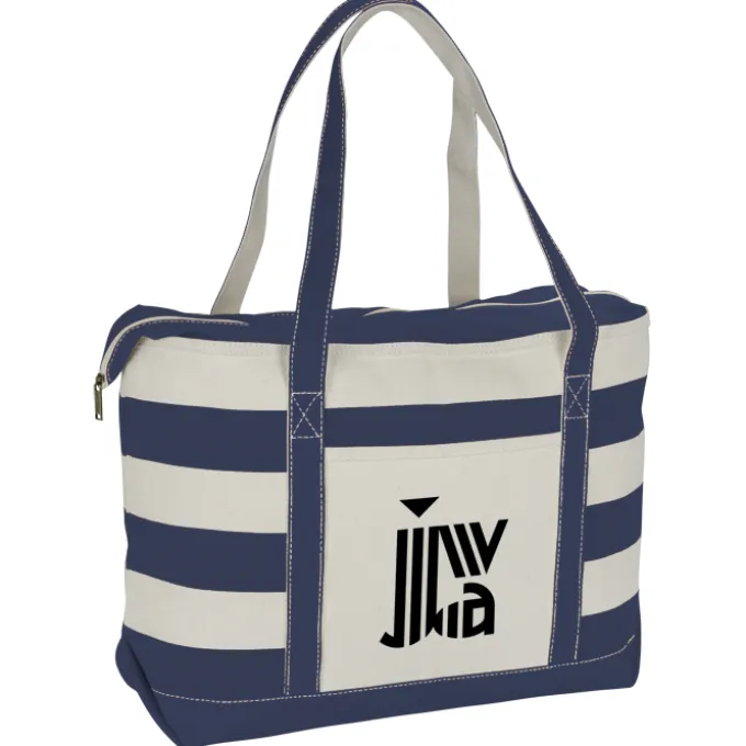 Canvas Nautical 18-oz Zip Top Tote - 14 inches x 24 inches - 24 hr
