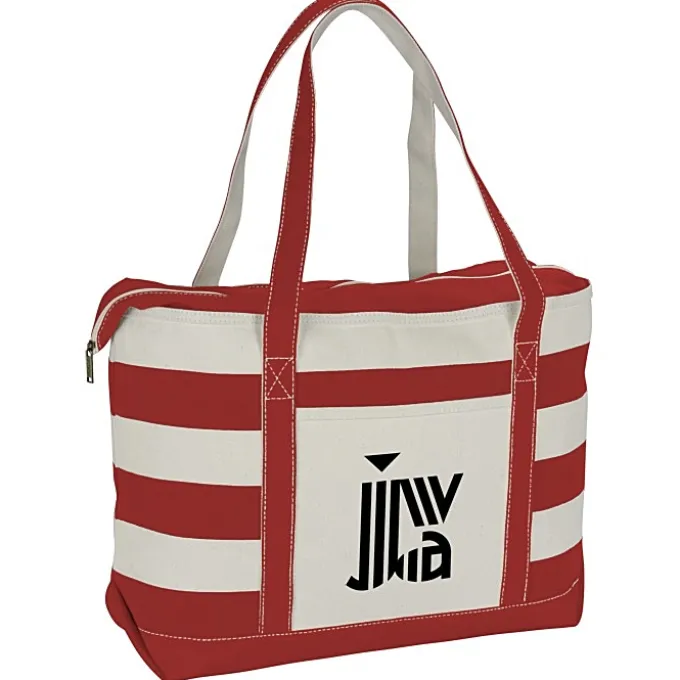 Canvas Nautical 18-oz Zip Top Tote - 14 inches x 24 inches