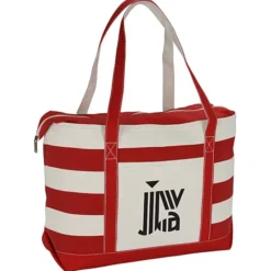 Canvas Nautical 18-oz Zip Top Tote - 14 inches x 24 inches