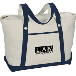 Canvas 12-oz Sailing Zip Top Tote - 14 inches x 23 inches - 24 hr