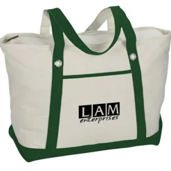 Canvas 12-oz Sailing Zip Top Tote - 14 inches x 23 inches - 24 hr