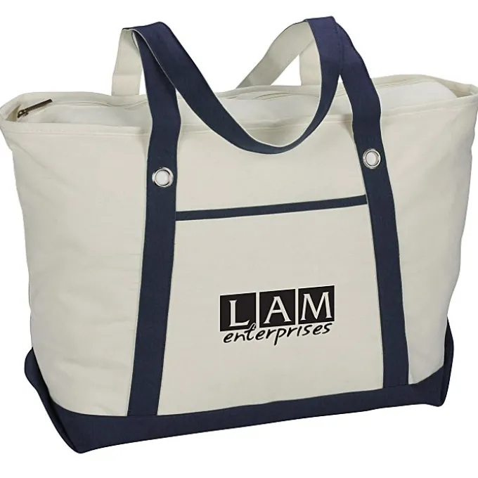 Canvas 12-oz Sailing Zip Top Tote - 14 inches x 23 inches - 24 hr