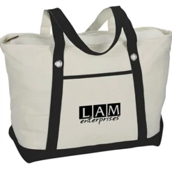 Canvas 12-oz Sailing Zip Top Tote - 14 inches x 23 inches - 24 hr