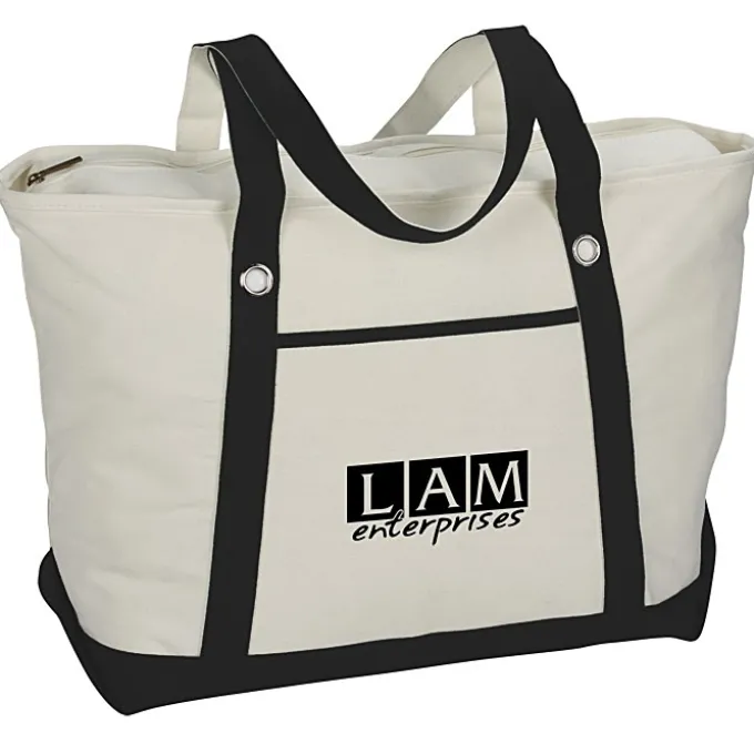 Canvas 12-oz Sailing Zip Top Tote - 14 inches x 23 inches - 24 hr
