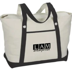 Canvas 12-oz Sailing Zip Top Tote - 14 inches x 23 inches