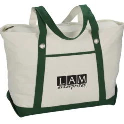 Canvas 12-oz Sailing Zip Top Tote - 14 inches x 23 inches