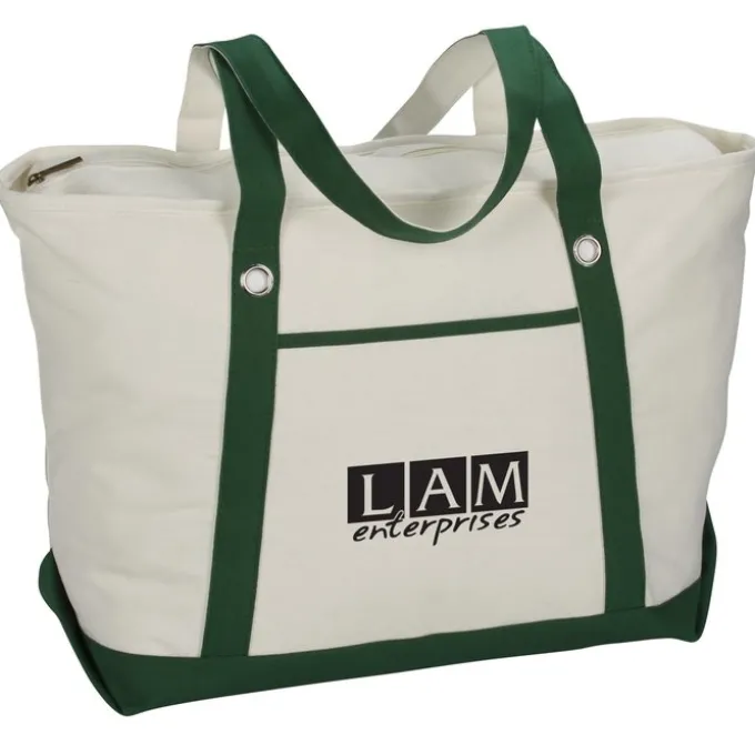 Canvas 12-oz Sailing Zip Top Tote - 14 inches x 23 inches