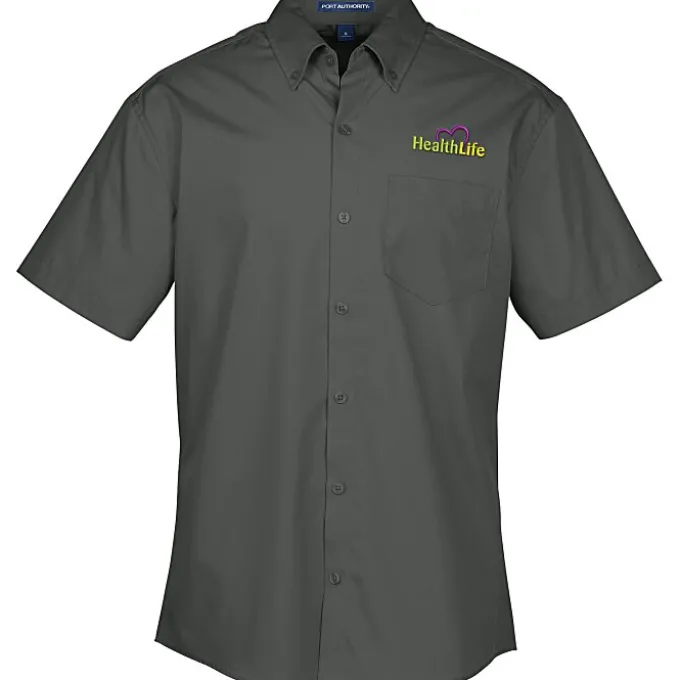 Carefree Short Sleeve Poplin Shirt - Men's