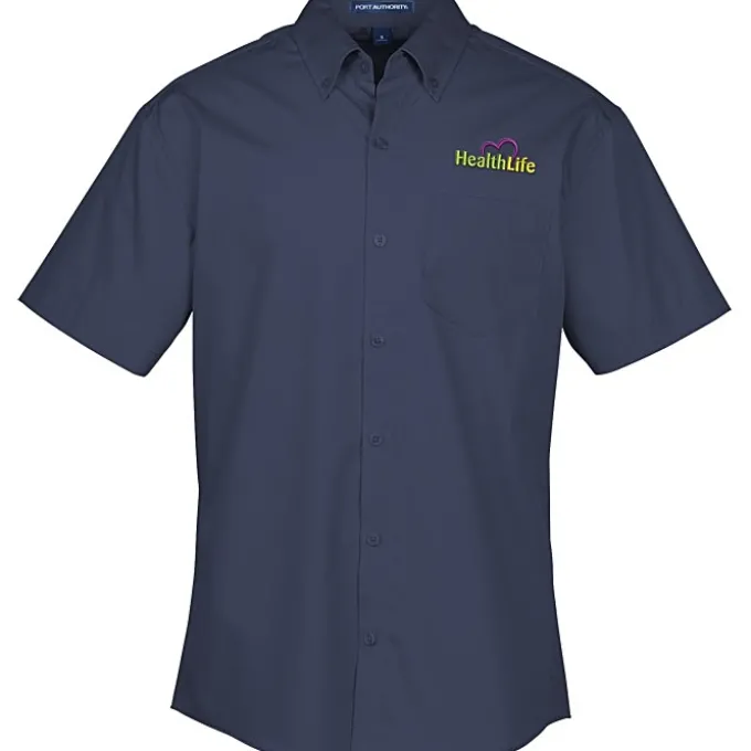 Carefree Short Sleeve Poplin Shirt - Men's