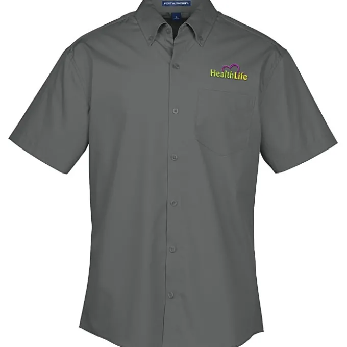 Carefree Short Sleeve Poplin Shirt - Men's