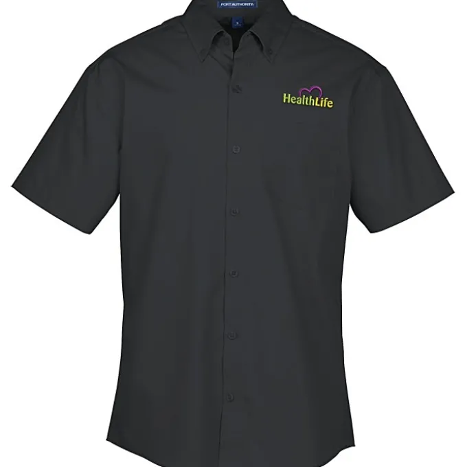 Carefree Short Sleeve Poplin Shirt - Men's