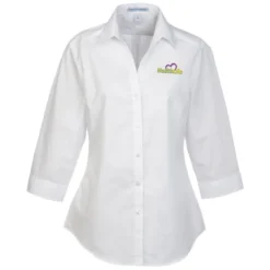 Carefree 3/4 Sleeve Poplin Shirt - Ladies'