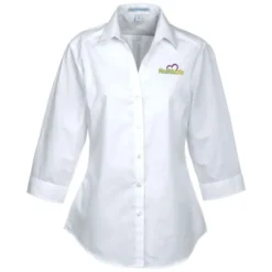 Carefree 3/4 Sleeve Poplin Shirt - Ladies'