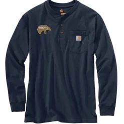 Carhartt Long Sleeve Henley Shirt - Embroidered