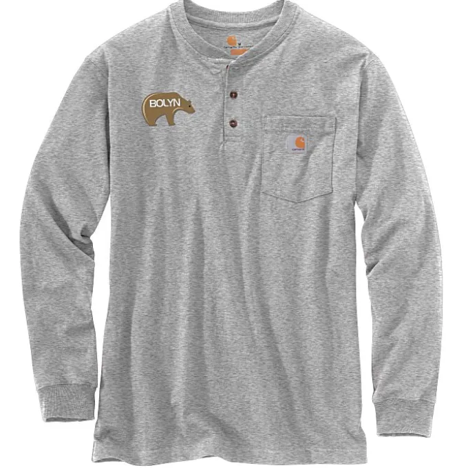 Carhartt Long Sleeve Henley Shirt - Embroidered