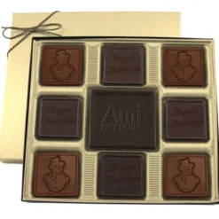 Centerpiece Chocolates - 6 oz. - Happy Holidays & Snowman