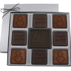 Centerpiece Chocolates - 6 oz. - Happy Holidays & Snowman