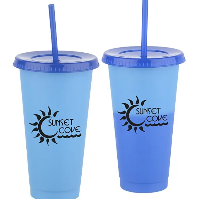 Chameleon Color Change Tumbler with Straw - 24 oz